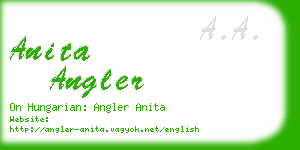 anita angler business card